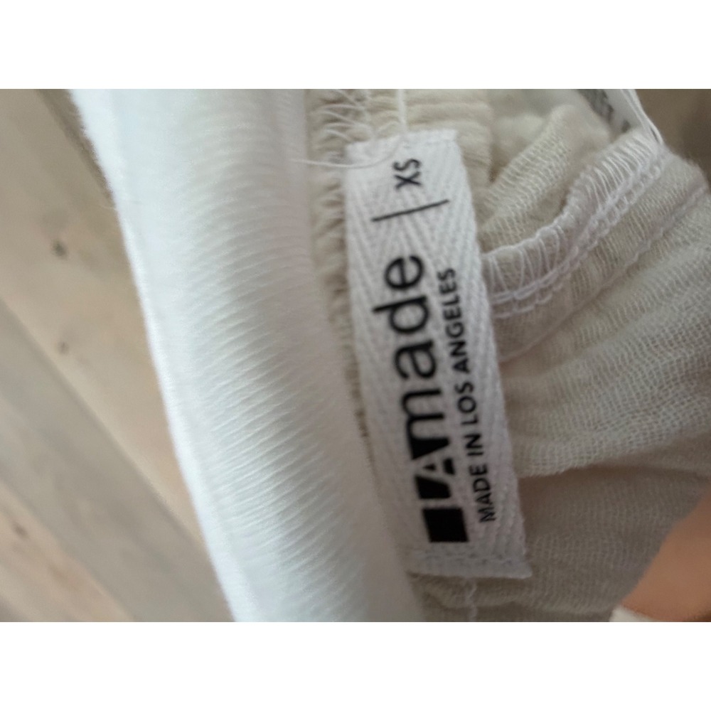 L'Amade Women Oatmeal Beige Cotton Gauze Shorts Foldover Waistband XS Made USA - Picture 6 of 7